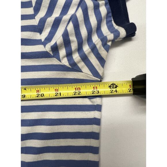 Polo Ralph Lauren Mens XL Short Sleeve Polo Shirt Blue Stripe Orange Logo Preppy - Picture 8 of 9